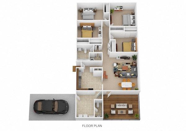 4 Bed 1.5 Bath Twin Single